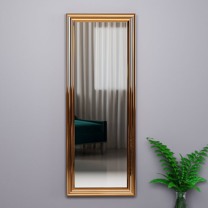 Hanah Home Espejo de muelle con marco de bronce 40x105 cm